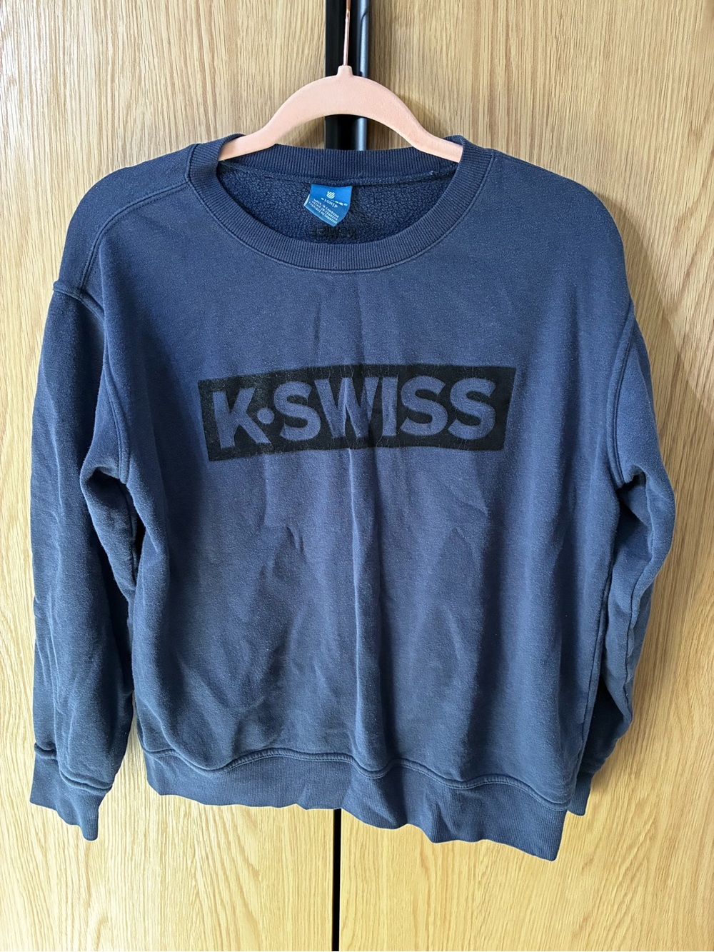 K-Swiss Men's Dark Navy Crewneck Sweatshirt with Black Logo